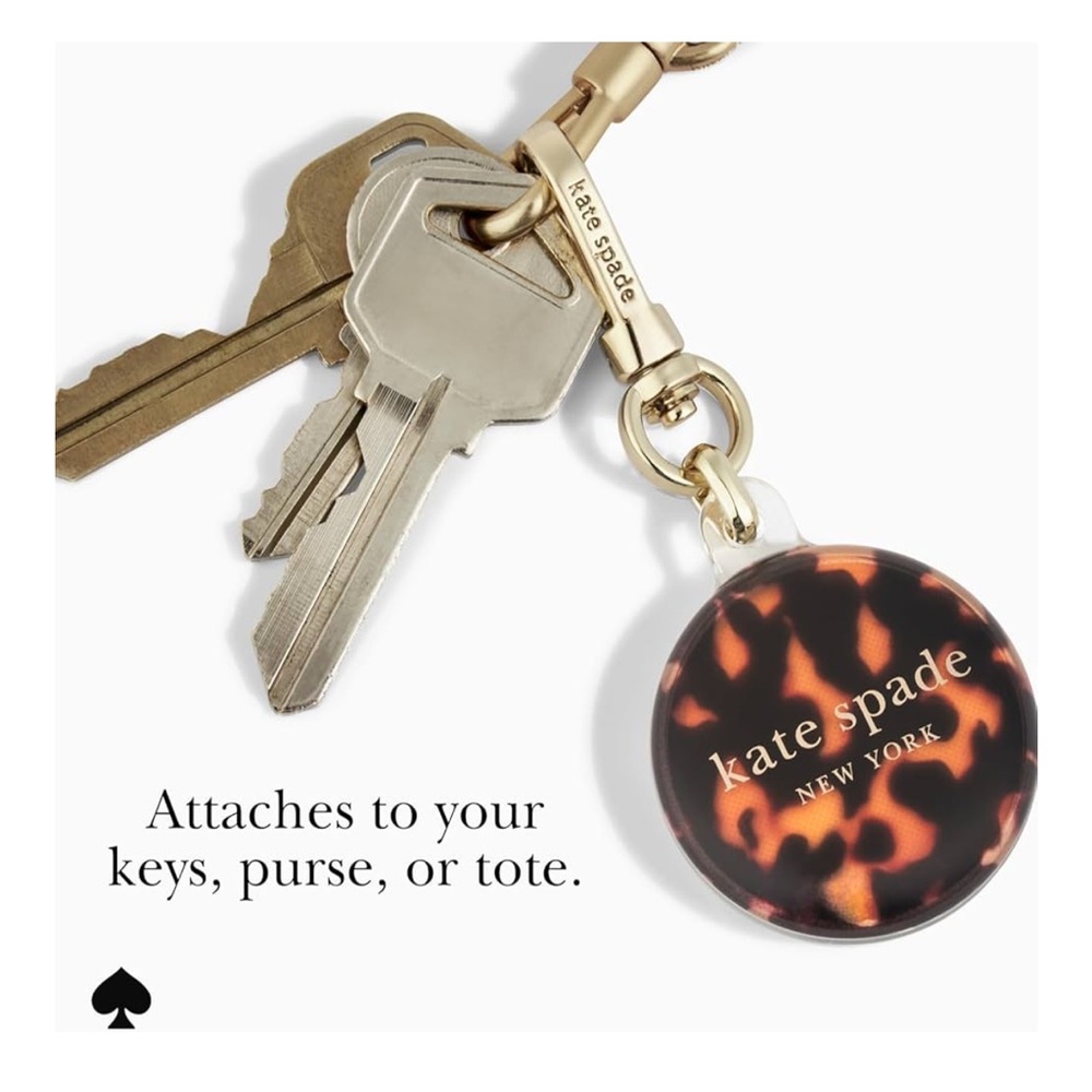 🆕 Kate Spade new york AirTag Holder w/ Gold Clip - Protective Case Tortoiseshell - Picture 4 of 7